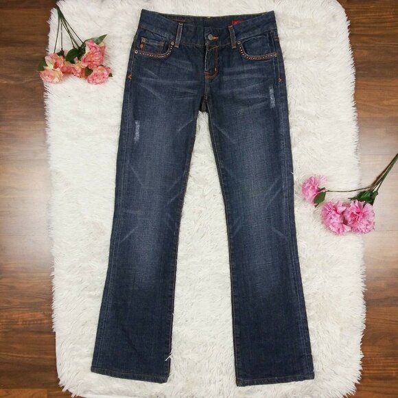 Seven 7 by Melissa McCarthy Women's Size 25 Blue Denim Regular Bootcut EUC - Picture 1 of 8